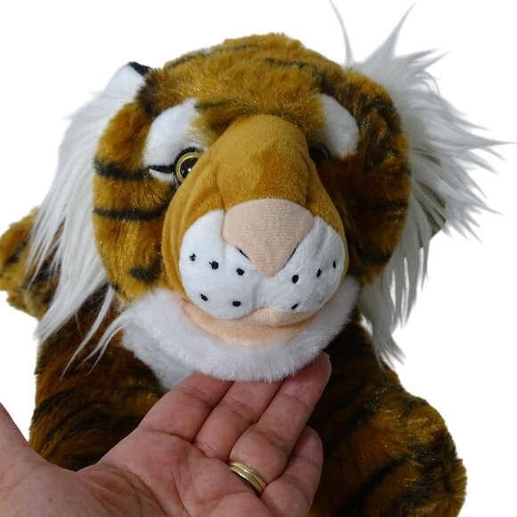 The Petting Zoo Tiger Plush Hand Puppet Recycled Materials 15 inch Ages 3 & Up N - Picture 3 of 14